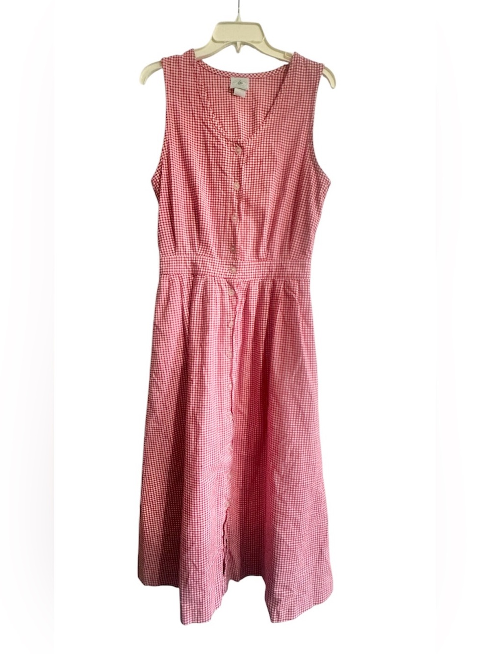 Faith Mountain Co Gingham Maxi dress size 8 cottagecore farm girl milkmaid red
